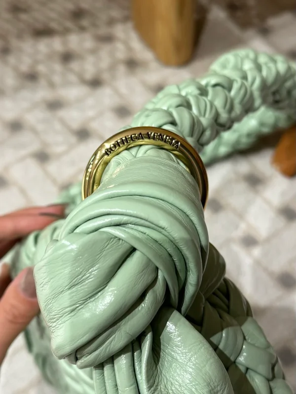 FoulardIntreccio編織皮革肩背包-清新薄荷綠：圖片 6