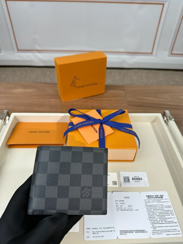 Amerigo Damier Graphite 男士多功能真皮錢包：圖片 2