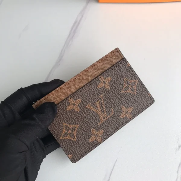 Monogram帆布木紋皮革卡片套：圖片 6