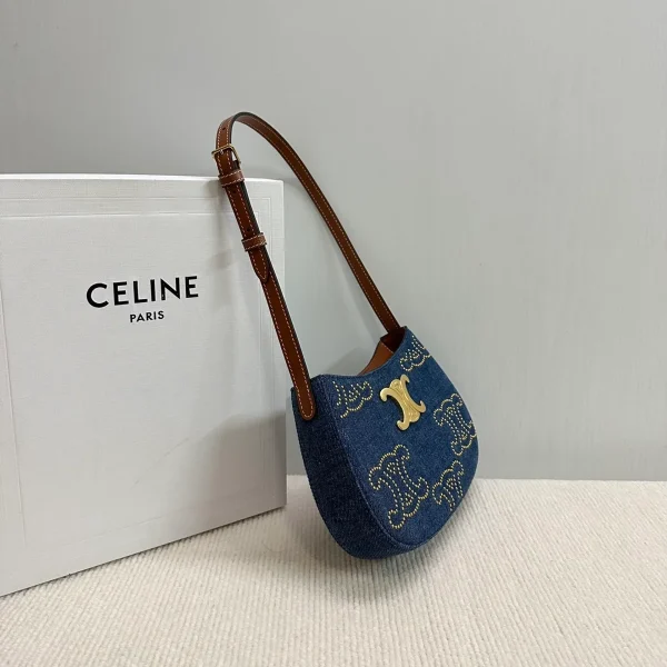 高仿CELINE-賽琳 牛皮革包邊羊皮襯裏時尚肩背包-115702：圖片 4