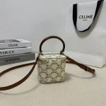 高仿CELINE-賽琳 迷你TRIOMPHE CANVAS印花手袋 - 時尚便攜多功能小包-10J762：圖片 4