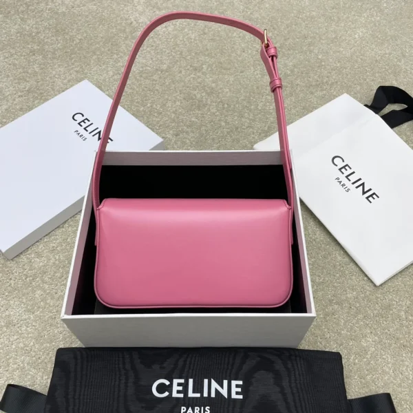 高仿CELINE-賽琳 TRIOMPHE 金色鎖扣牛皮革肩背包-194143：圖片 3