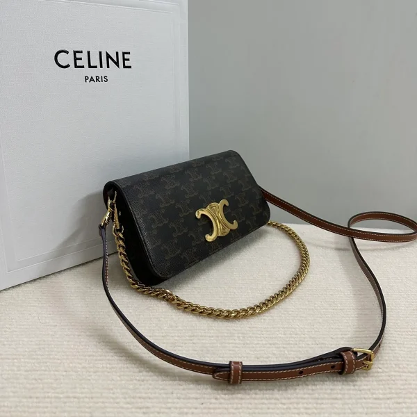 高仿CELINE-賽琳 TRIOMPHE CANVAS迷你手袋 - 多功能時尚智能手機包-10L972：圖片 4