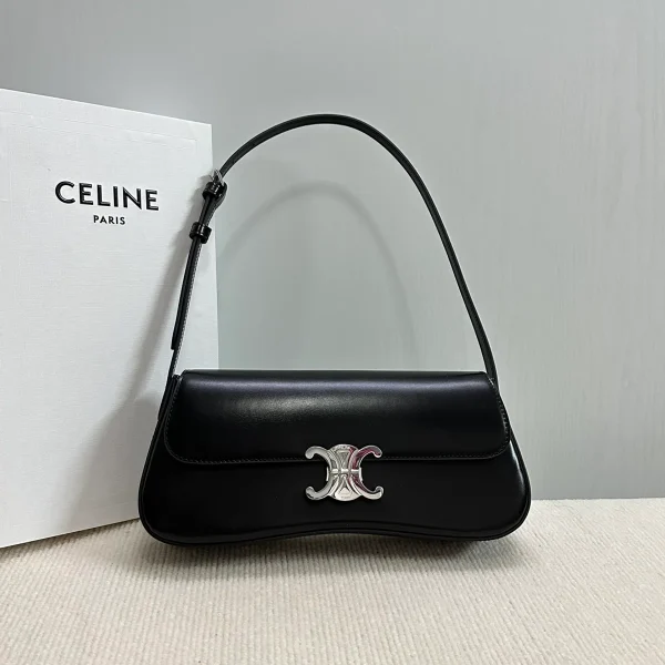高仿CELINE-賽琳 TRIOMPHE 銀色飾面牛皮革肩背包-115533：圖片 2