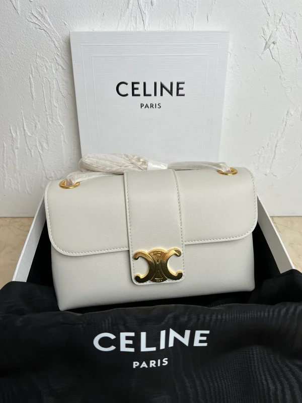 高仿CELINE-賽琳 經典TRIOMPHE牛皮斜挎包 - 金色飾面優雅設計-116593：圖片 2