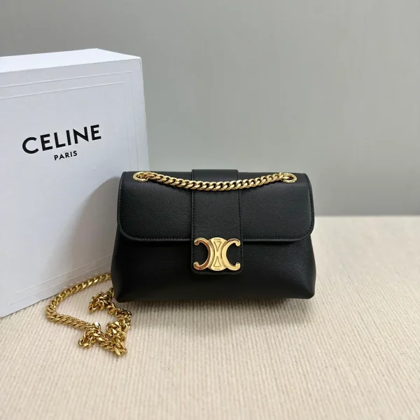 高仿CELINE-賽琳 TRIOMPHE牛皮斜挎包 - 雙主隔層設計 羊皮革襯裏-116593：圖片 2
