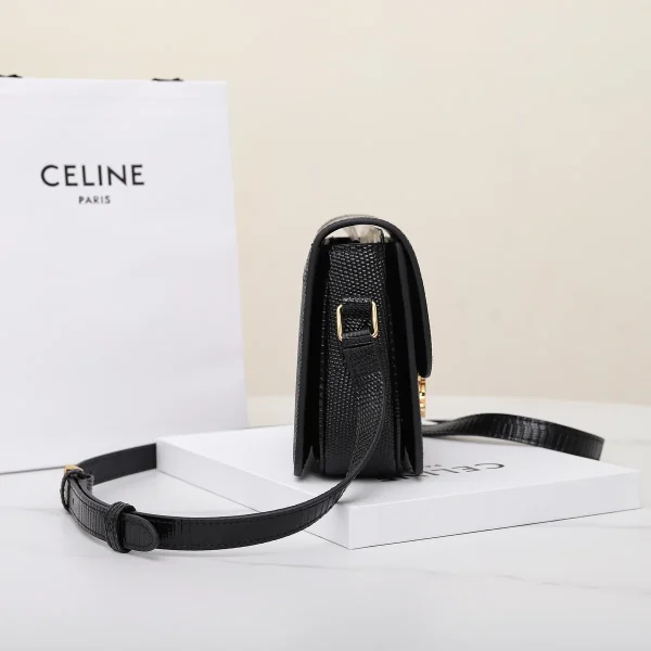 高仿CELINE-賽琳 圓鼻巨蜥皮革TRIOMPHE鎖扣斜挎包-188424：圖片 4