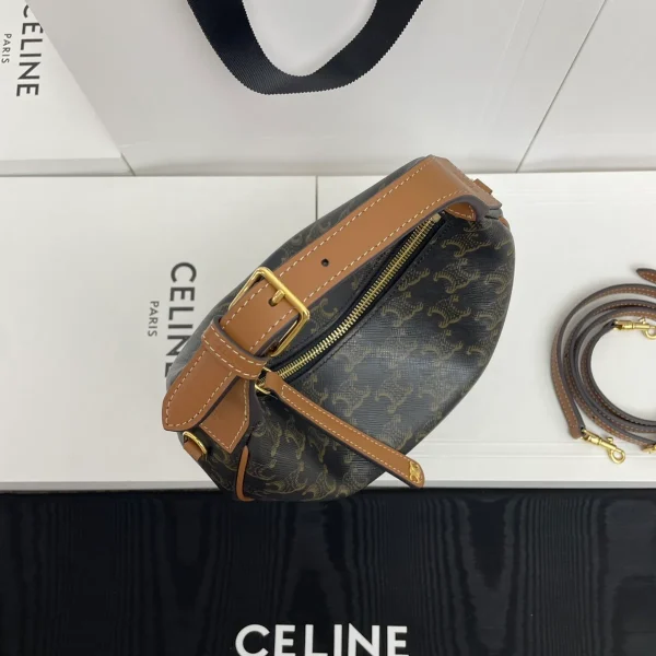 高仿CELINE-賽琳 多功能標誌印花牛皮革包邊斜挎包-120722：圖片 4