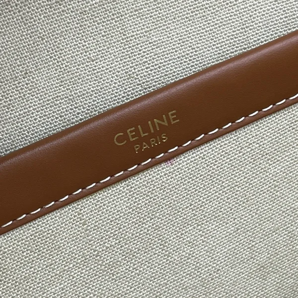 高仿CELINE-賽琳 牛皮革包邊多功能織物手提包-196762：圖片 9
