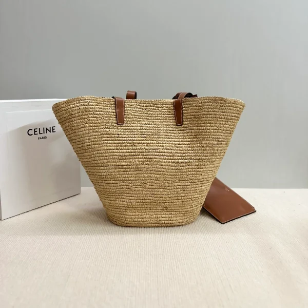 高仿CELINE-賽琳 手工編織牛皮革包邊肩背包-114342：圖片 3