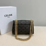 高仿CELINE-賽琳 Triomphe標誌印花牛皮斜挎包-116592：圖片 3