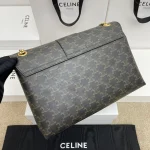 高仿CELINE-賽琳 經典TRIOMPHE標誌印花牛皮斜挎包-118222：圖片 3