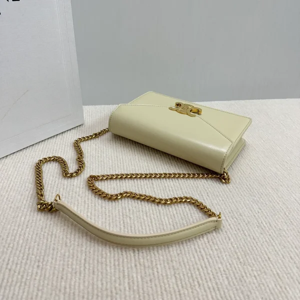 高仿CELINE-賽琳 Triomphe金色牛皮迷你手袋 - 多功能時尚肩背包-10L033：圖片 5