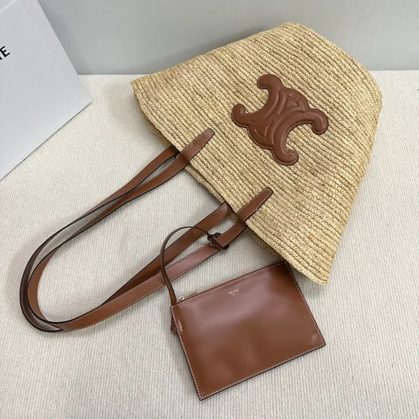 高仿CELINE-賽琳 手工編織牛皮革包邊肩背包-114342：圖片 10