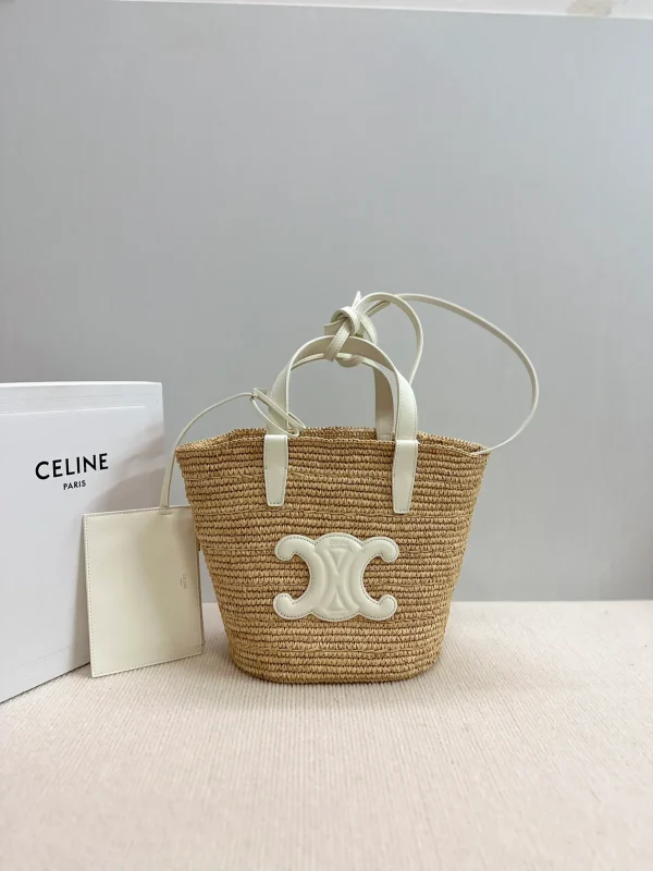 高仿CELINE-賽琳 手工編織牛皮革包邊手提肩背包-115802：圖片 2