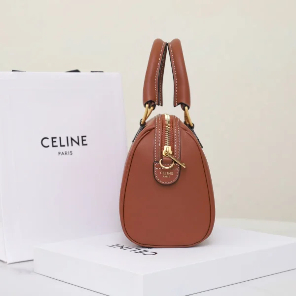 高仿CELINE-賽琳 金色飾面牛皮革多功能手提斜挎包-113773：圖片 6