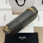 高仿CELINE-賽琳 經典TRIOMPHE標誌印花牛皮斜挎包-118222：圖片 7