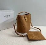 高仿CELINE-賽琳 經典TRIOMPHE磁扣牛皮絨面革多功能手提包-116613：圖片 5