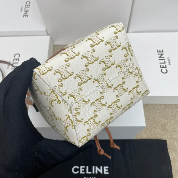 高仿CELINE-賽琳 義大利製造迷你手袋 可裝PLUS手機 牛皮革包邊斜挎包-10M742：圖片 5