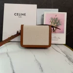高仿CELINE-賽琳 金色TRIOMPHE金屬鎖扣斜挎包 - 多功能時尚肩背包-188882：圖片 3