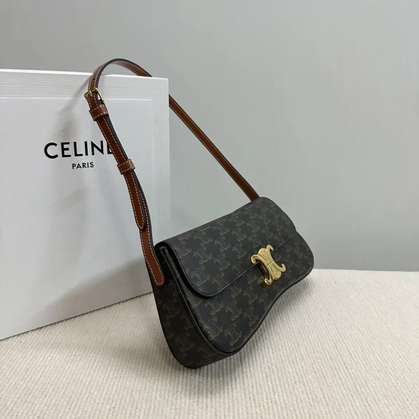 高仿CELINE-賽琳 TRIOMPHE金屬鎖扣羊皮革肩背包-115532：圖片 4