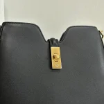 高仿CELINE-賽琳 復古牛皮旋轉鎖扣手提斜挎包-120693：圖片 6