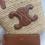 高仿CELINE-賽琳 手工編織牛皮革包邊手提肩背包-115802：圖片 6