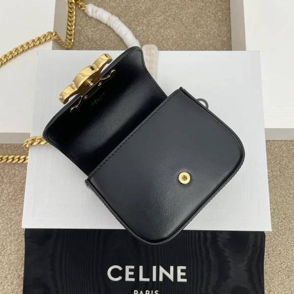 高仿CELINE-賽琳 迷你牛皮TRIOMPHE金屬扣斜挎手袋-10L843：圖片 9