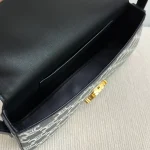 高仿CELINE-賽琳 TRIOMPHE鎖扣牛皮革肩背包 - 經典金色飾面-115532：圖片 9