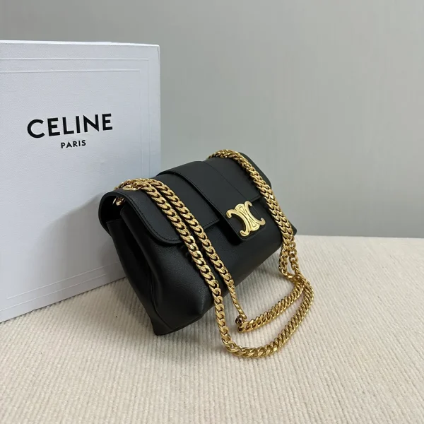 高仿CELINE-賽琳 TRIOMPHE牛皮斜挎包 - 雙主隔層設計 羊皮革襯裏-116593：圖片 4