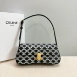 高仿CELINE-賽琳 TRIOMPHE鎖扣牛皮革肩背包 - 經典金色飾面-115532：圖片 2