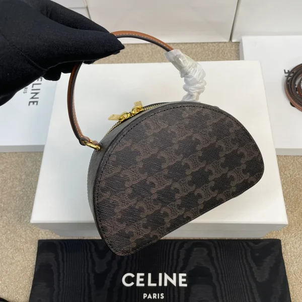 高仿CELINE-賽琳 迷你牛皮革包邊標誌印花手袋 - 多背法時尚配飾-10K642：圖片 3