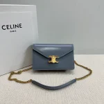 高仿CELINE-賽琳 迷你牛皮TRIOMPHE金屬扣手袋 - 多背法時尚斜挎包-10L033：圖片 2