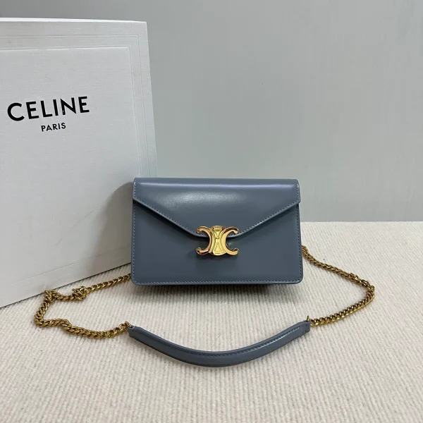 高仿CELINE-賽琳 迷你牛皮TRIOMPHE金屬扣手袋 - 多背法時尚斜挎包-10L033：圖片 2