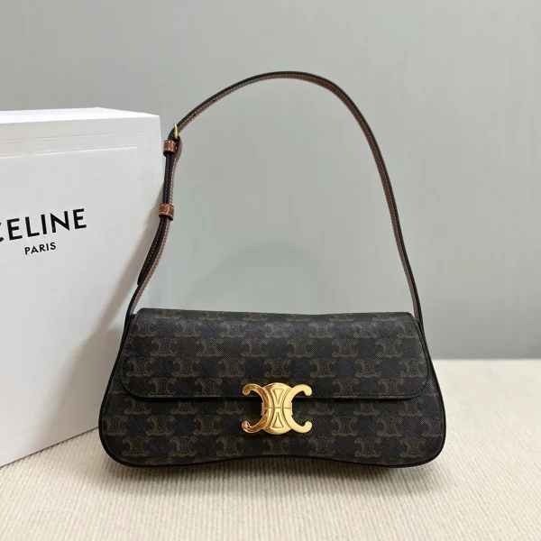 高仿CELINE-賽琳 TRIOMPHE金屬鎖扣羊皮革肩背包-115532：圖片 2