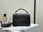 高仿CELINE-賽琳 TRIOMPHE鎖扣牛皮革包邊多功能手提斜挎包-118112：圖片 3