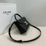 高仿CELINE-賽琳 經典TRIOMPHE牛皮革多功能手提斜挎包-118113：圖片 5