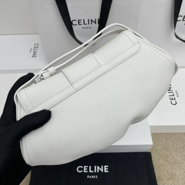 高仿CELINE-賽琳 簡約時尚銀色飾面牛皮革手提-119883：圖片 3