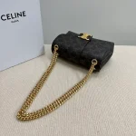 高仿CELINE-賽琳 Triomphe標誌印花牛皮斜挎包-116592：圖片 6