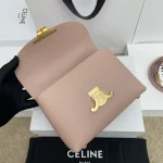 高仿CELINE-賽琳 經典TRIOMPHE鎖扣牛皮手提斜挎包-118113：圖片 8
