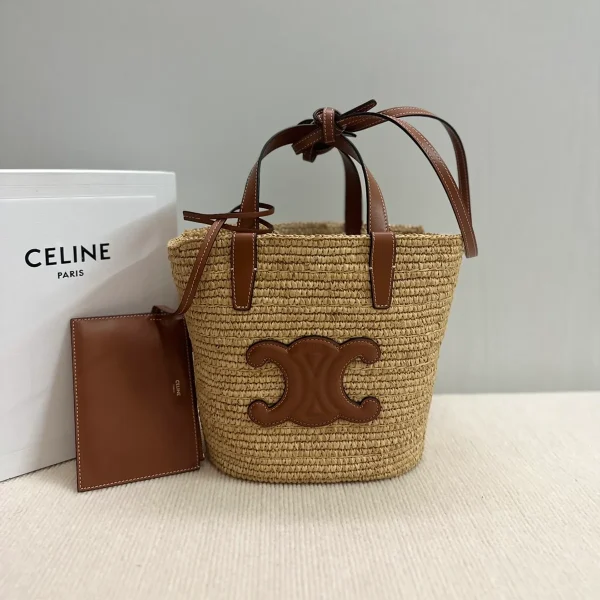 高仿CELINE-賽琳 手工編織牛皮革包邊手提肩背包-115802：圖片 2