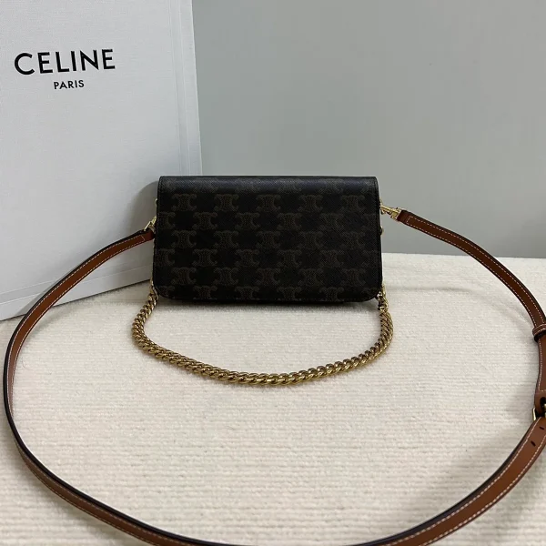 高仿CELINE-賽琳 TRIOMPHE CANVAS迷你手袋 - 多功能時尚智能手機包-10L972：圖片 3