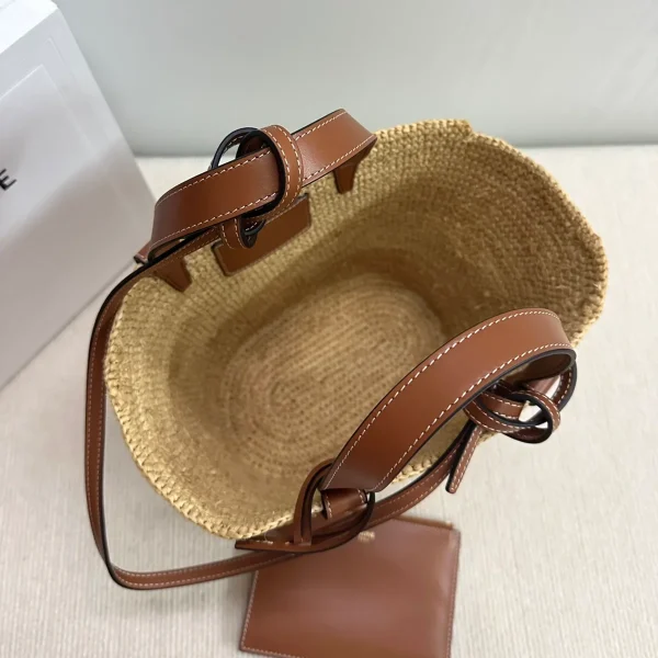 高仿CELINE-賽琳 手工編織牛皮革包邊手提肩背包-115802：圖片 7