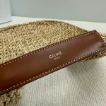 高仿CELINE-賽琳 手工編織牛皮革包邊植物材料手袋-112772：圖片 7