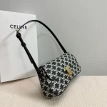 高仿CELINE-賽琳 TRIOMPHE鎖扣牛皮革肩背包 - 經典金色飾面-115532：圖片 4