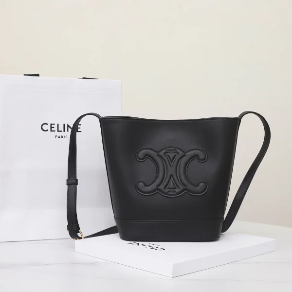 高仿CELINE-賽琳 金色飾面牛皮革斜挎包 - 時尚多功能肩背包-113783：圖片 2