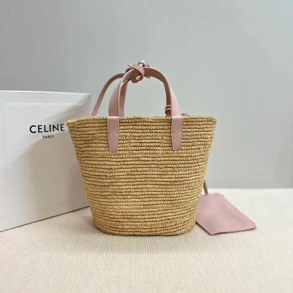 高仿CELINE-賽琳 手工編織牛皮革包邊手提肩背包-115802：圖片 3