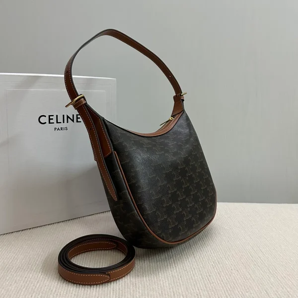 高仿CELINE-賽琳 多功能標誌印花牛皮包邊斜挎肩背包-117252：圖片 3