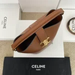高仿CELINE-賽琳 TRIOMPHE磁扣牛皮手提斜挎包-119173：圖片 5