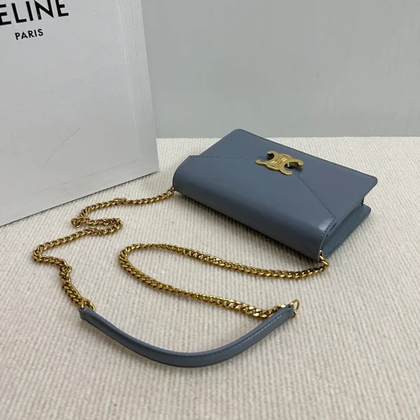 高仿CELINE-賽琳 迷你牛皮TRIOMPHE金屬扣手袋 - 多背法時尚斜挎包-10L033：圖片 5